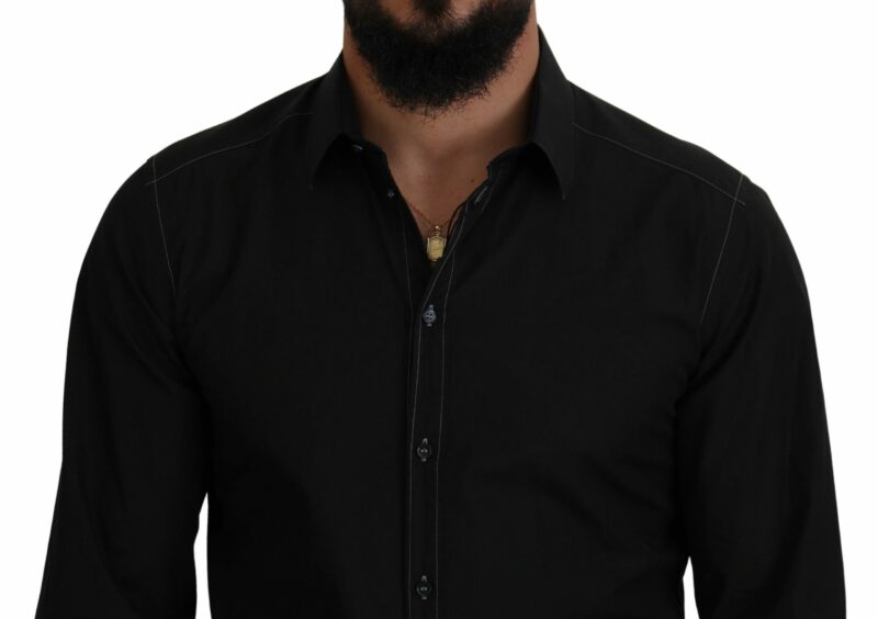 Dolce & Gabbana Elegant Black Formal Cotton Shirt - Image 4