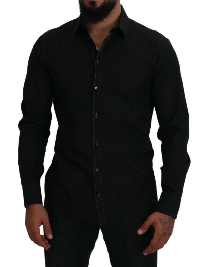 Dolce & Gabbana Elegant Black Formal Cotton Shirt - Image 5