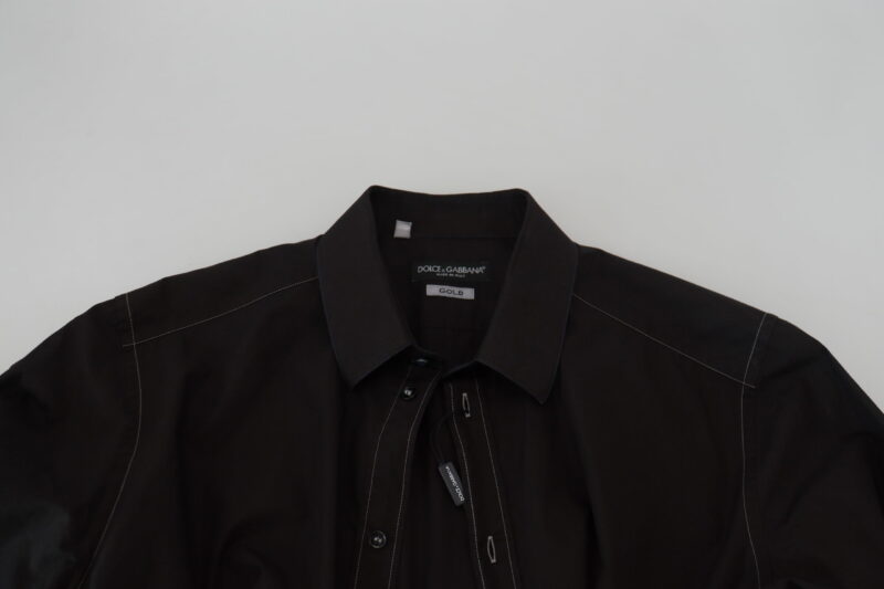Dolce & Gabbana Elegant Black Formal Cotton Shirt - Image 6