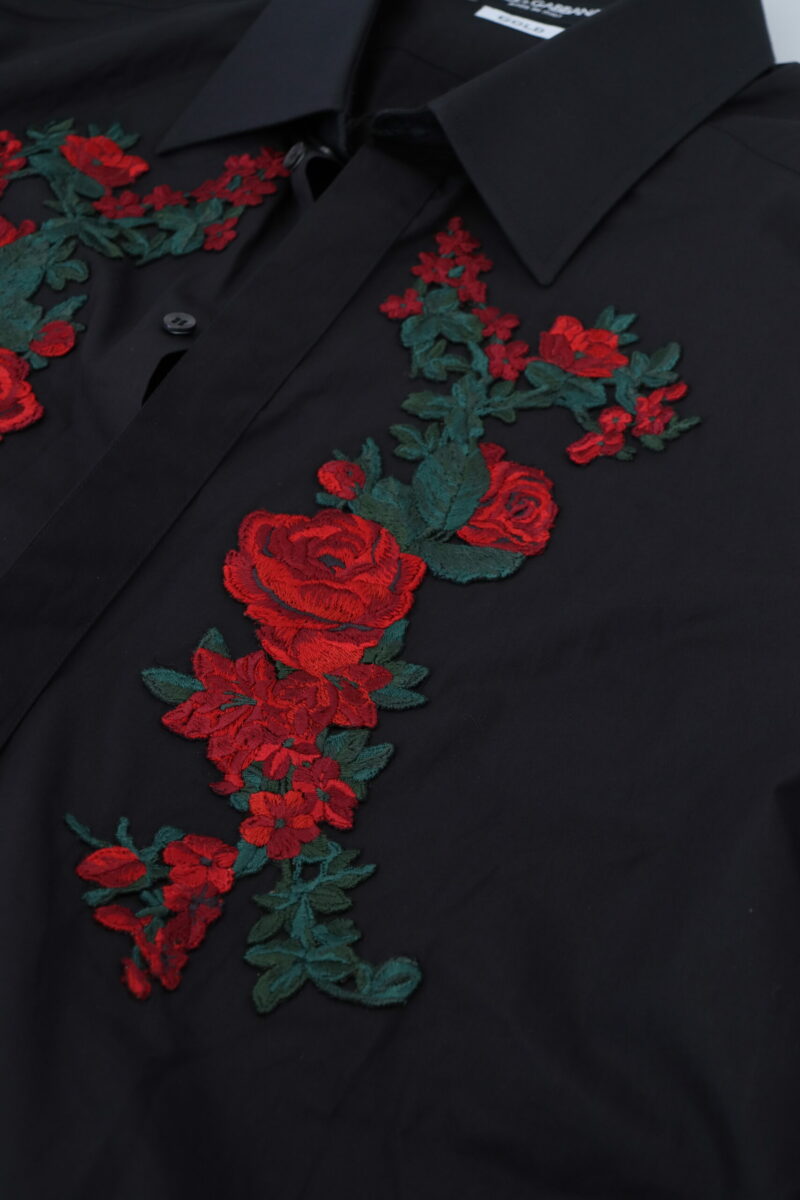 Dolce & Gabbana Elegant Floral Embroidered Cotton Shirt - Image 8