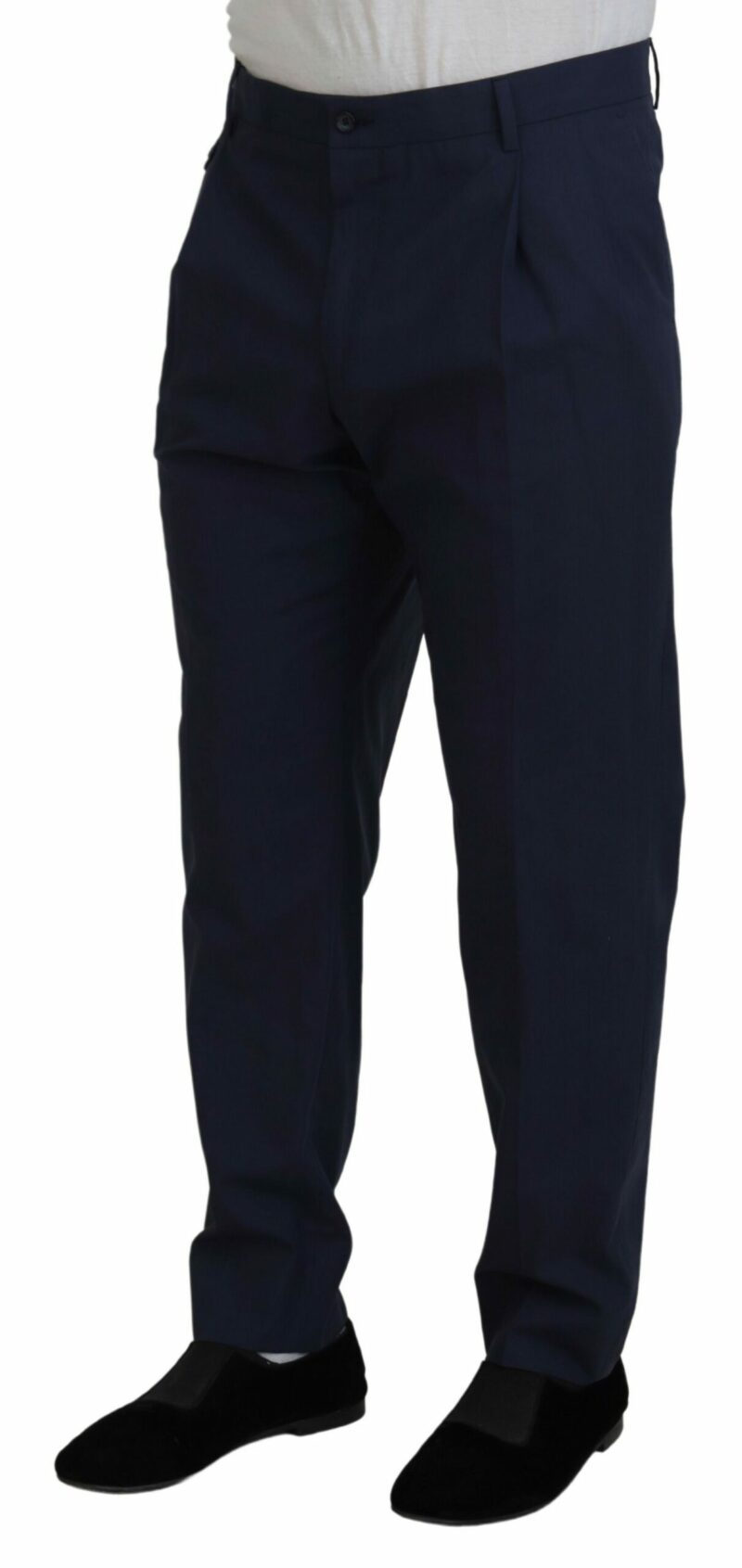 Dolce & Gabbana Elegant Dark Blue Chino Dress Pants - Image 2