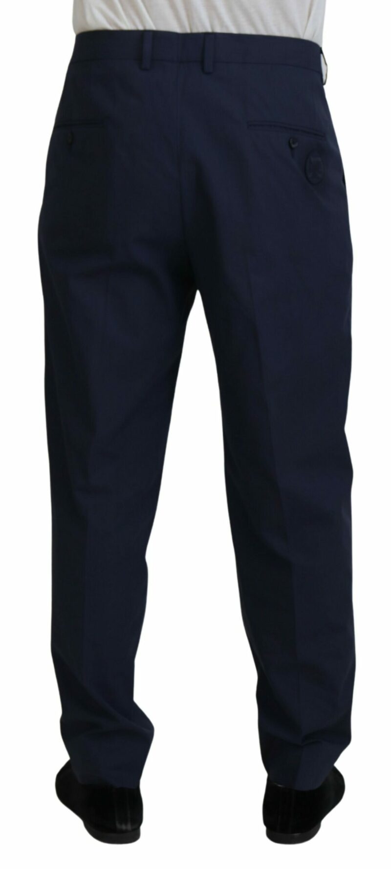 Dolce & Gabbana Elegant Dark Blue Chino Dress Pants - Image 3
