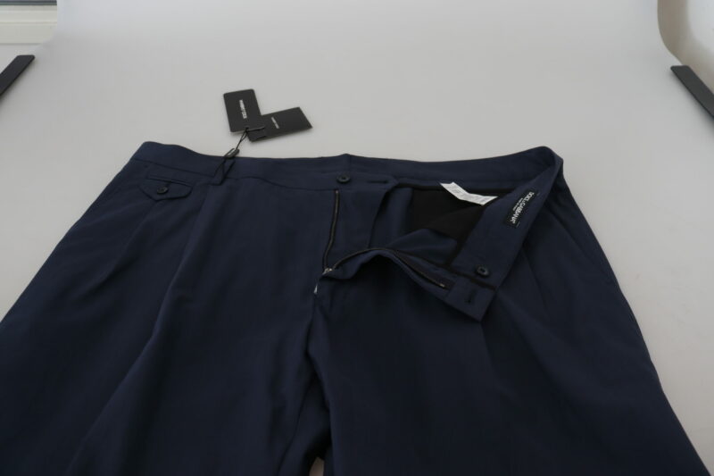 Dolce & Gabbana Elegant Dark Blue Chino Dress Pants - Image 4