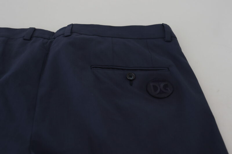 Dolce & Gabbana Elegant Dark Blue Chino Dress Pants - Image 5