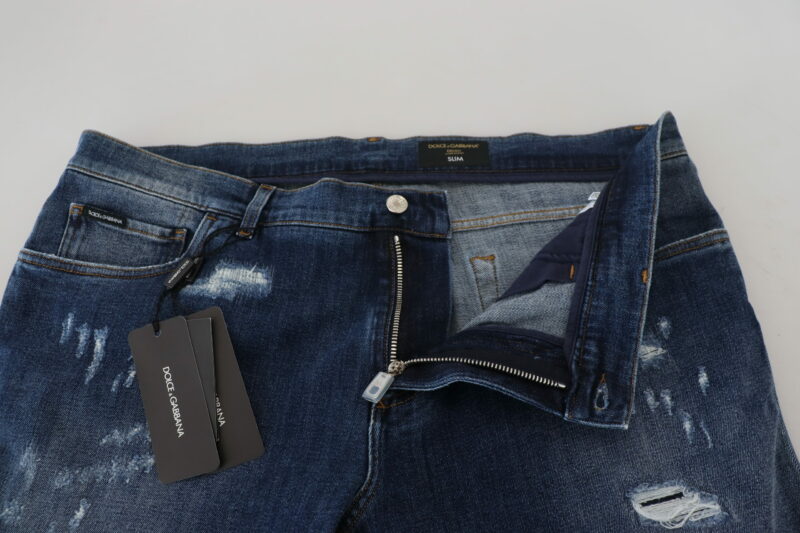 Dolce & Gabbana Elegant Skinny Blue Jeans - Image 5