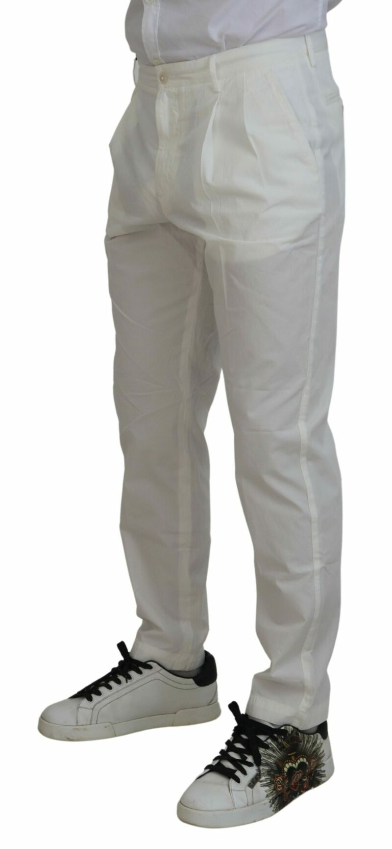 Dolce & Gabbana Elegant White Cotton Chino Pants - Image 2