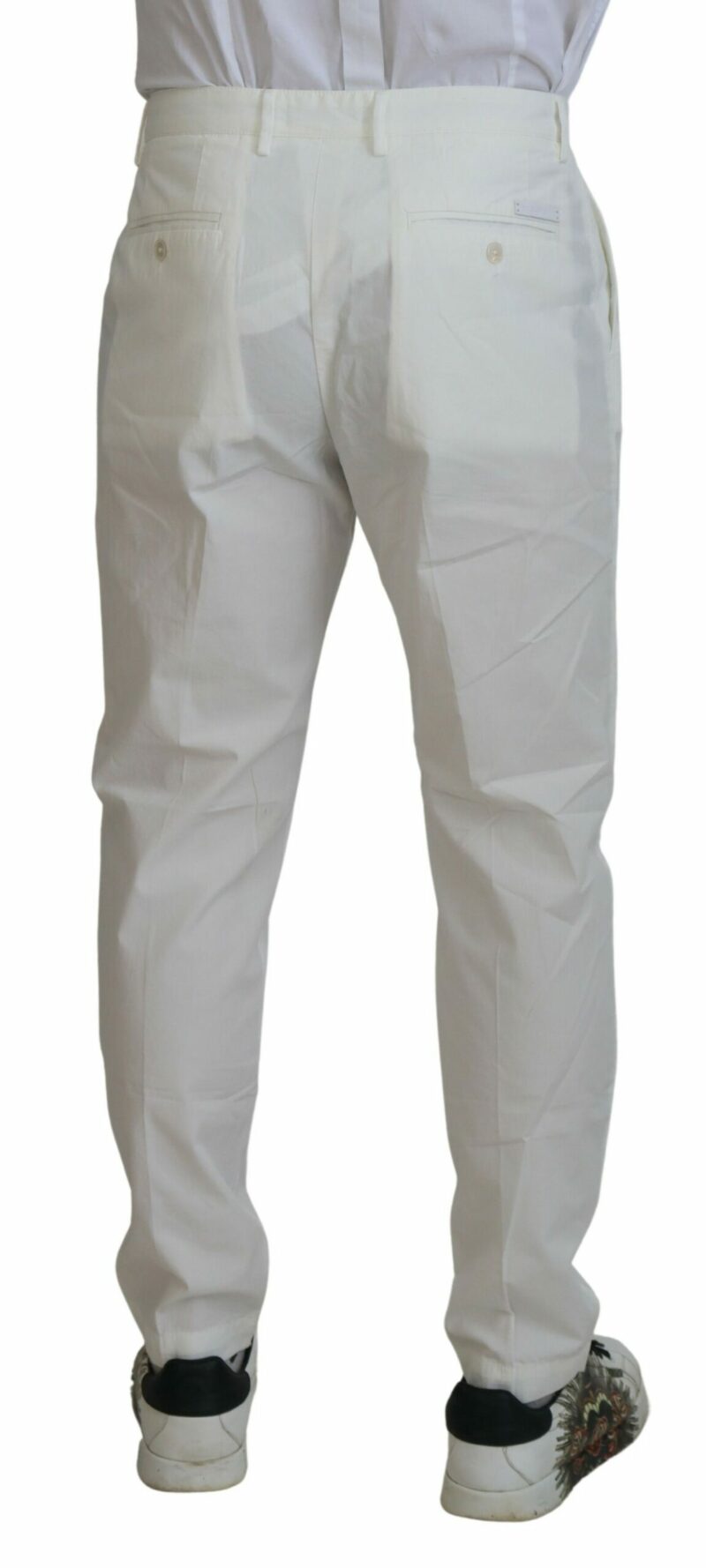 Dolce & Gabbana Elegant White Cotton Chino Pants - Image 3