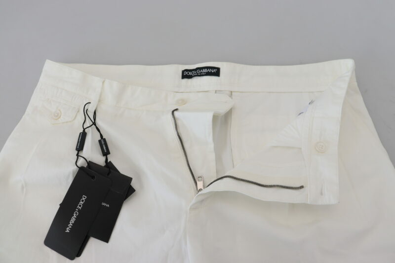 Dolce & Gabbana Elegant White Cotton Chino Pants - Image 5