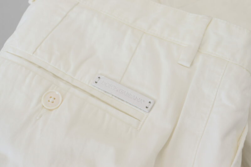 Dolce & Gabbana Elegant White Cotton Chino Pants - Image 8