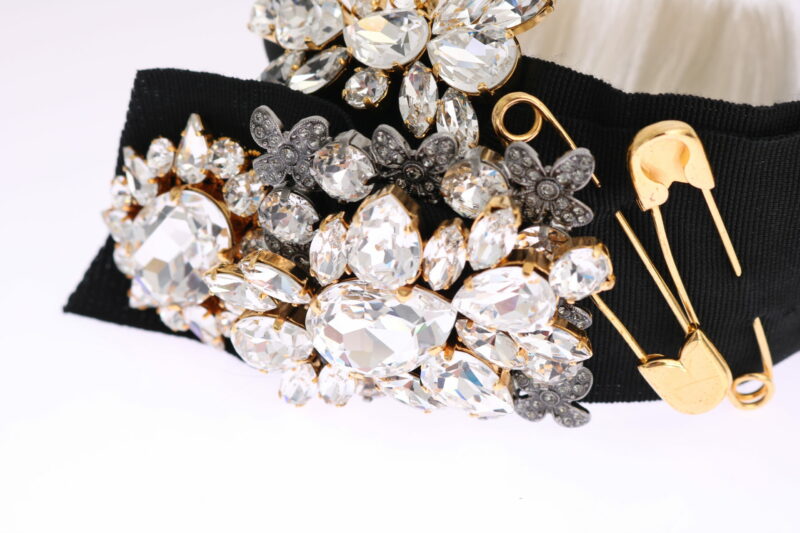Dolce & Gabbana Elegant Black Crystal Headband Diadem - Image 7