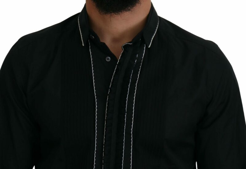 Dolce & Gabbana Elegant Slim Fit Tuxedo Dress Shirt - Image 4