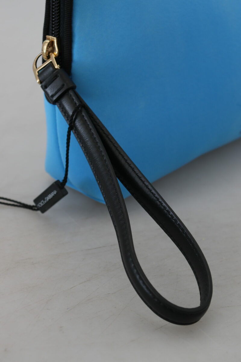 Dolce & Gabbana Elegant Blue Polyamide Pouch Bag - Image 6