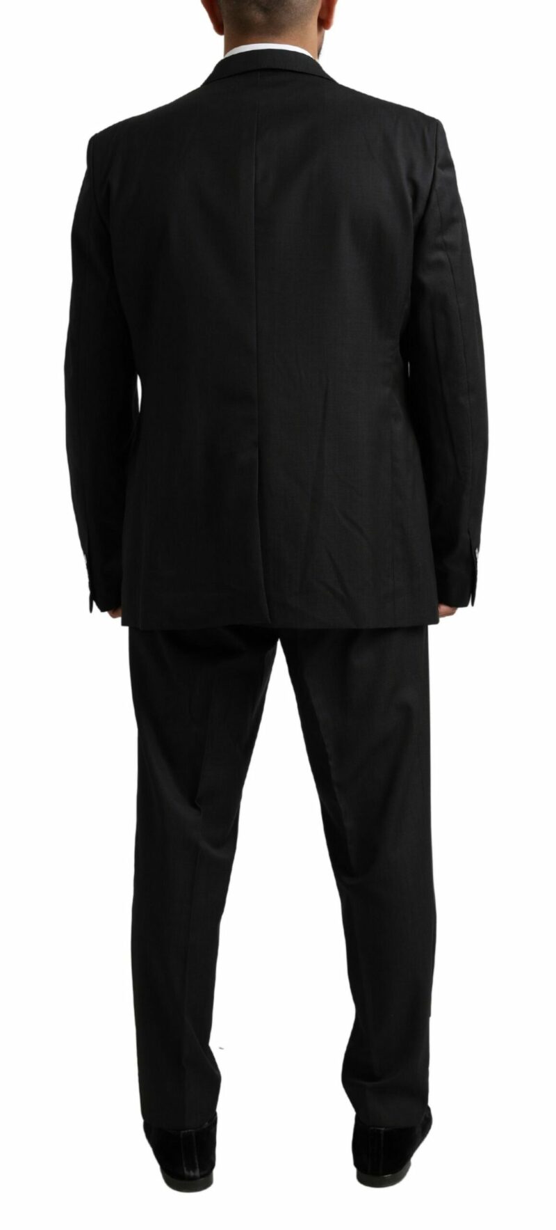 Dolce & Gabbana Elegant Black Virgin Wool Martini Suit - Image 3