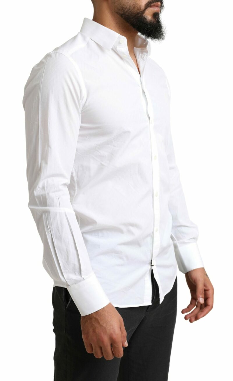 Dolce & Gabbana Elegant White Cotton Martini Dress Shirt - Image 2
