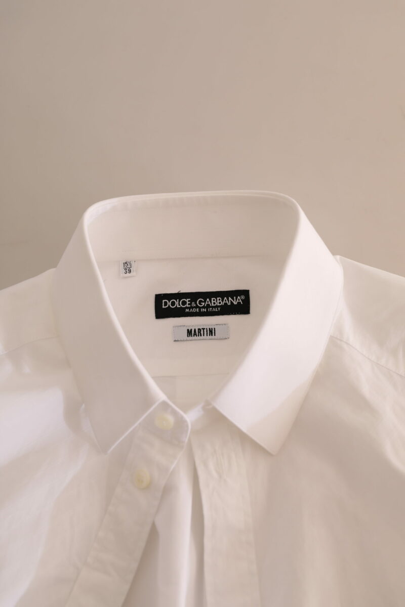Dolce & Gabbana Elegant White Cotton Martini Dress Shirt - Image 6