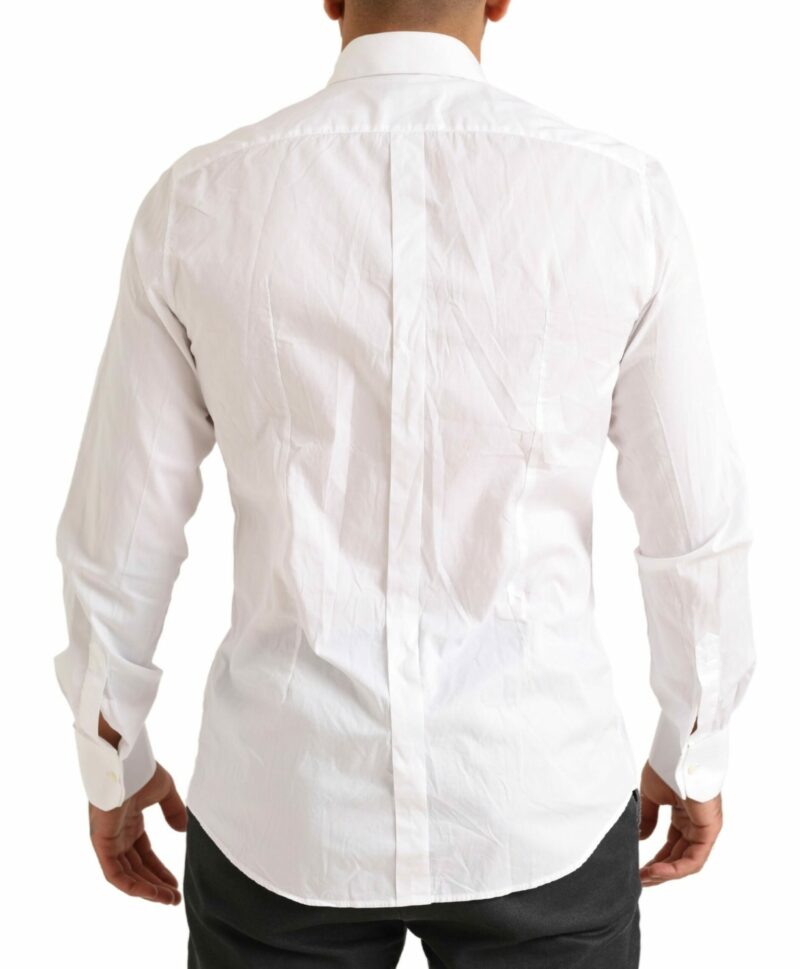Dolce & Gabbana Elegant White Slim Fit Cotton Dress Shirt - Image 3
