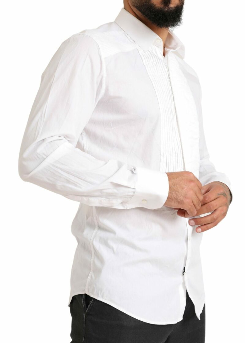 Dolce & Gabbana Elegant White Slim Fit Cotton Dress Shirt - Image 4
