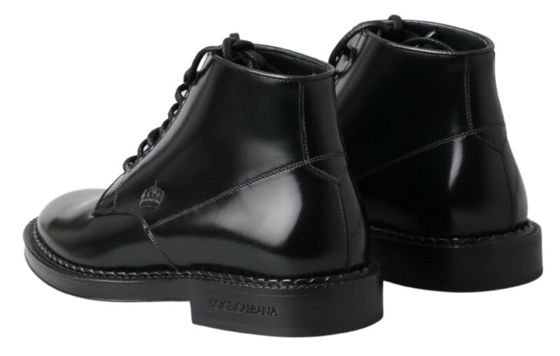 Dolce & Gabbana Elegant Black Leather Men's Boots - Image 5