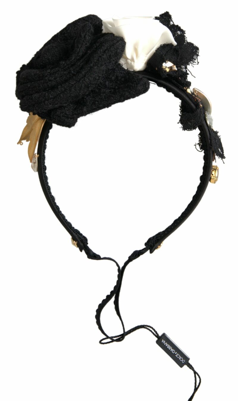 Dolce & Gabbana Elegant Crystal-Embellished Silk Diadem - Image 8