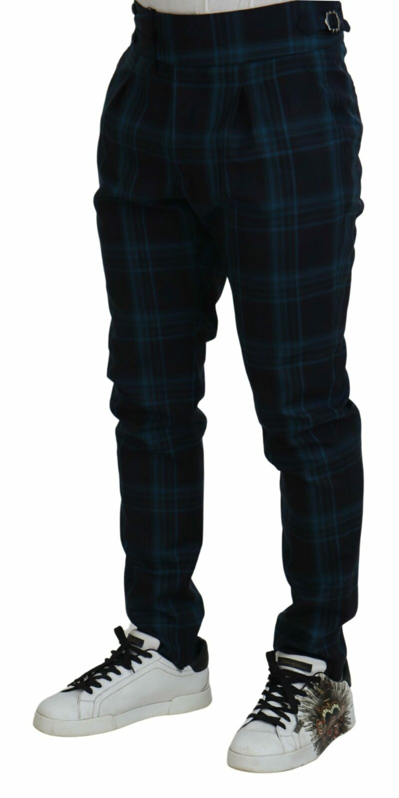 Dolce & Gabbana Elegant Plaid Wool Dress Pants - Image 2