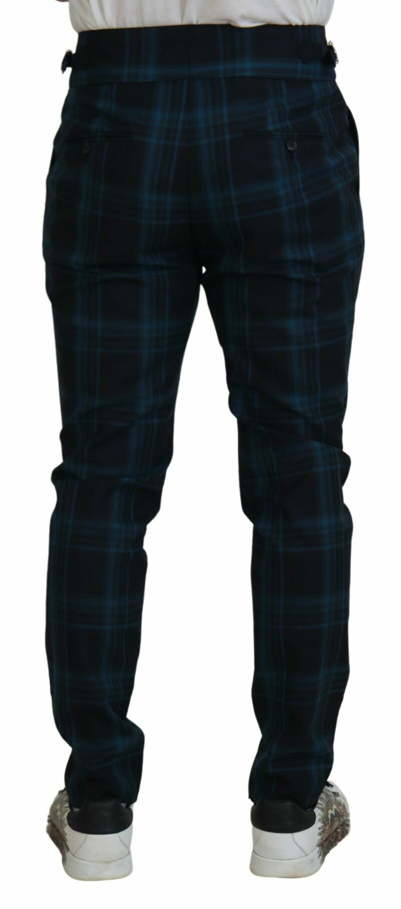 Dolce & Gabbana Elegant Plaid Wool Dress Pants - Image 3