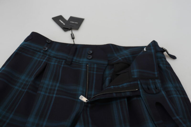 Dolce & Gabbana Elegant Plaid Wool Dress Pants - Image 5