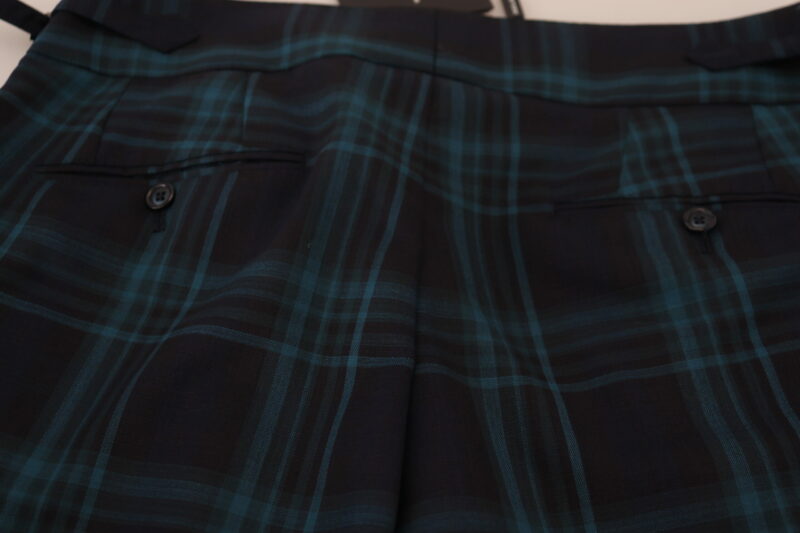 Dolce & Gabbana Elegant Plaid Wool Dress Pants - Image 6