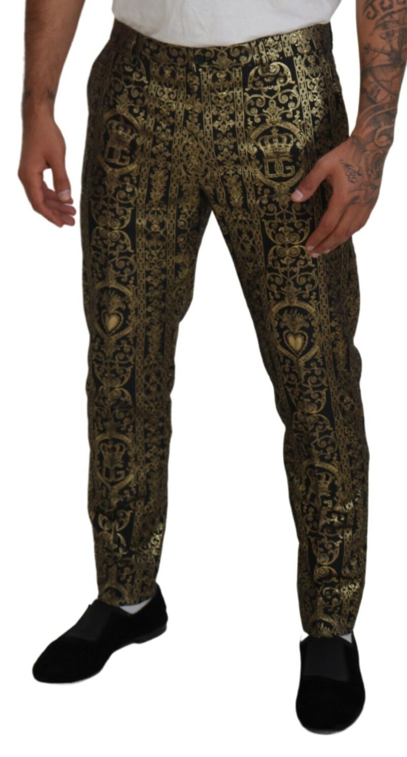 Dolce & Gabbana Elegant Jacquard Evening Pants - Image 4
