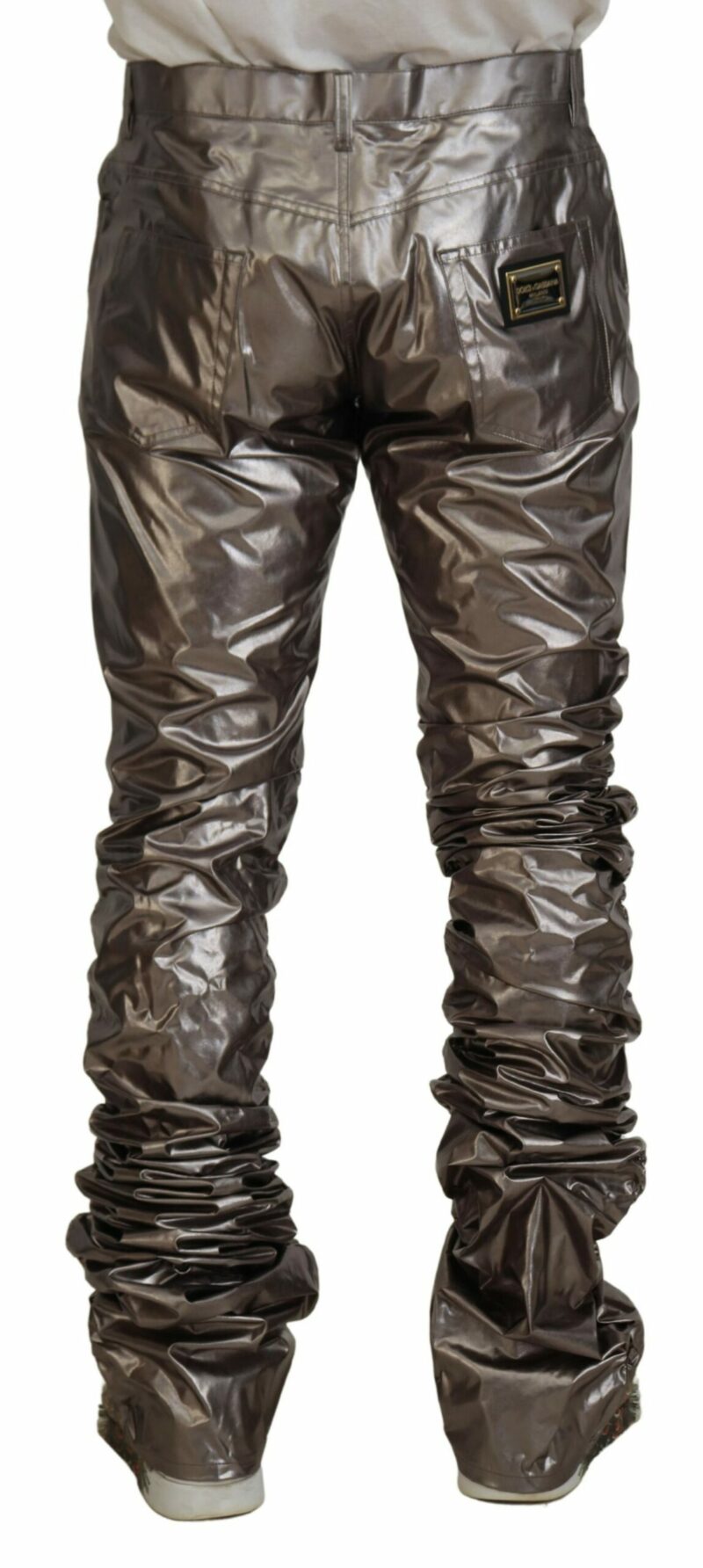 Dolce & Gabbana Metallic Silver Casual Pants - Image 3