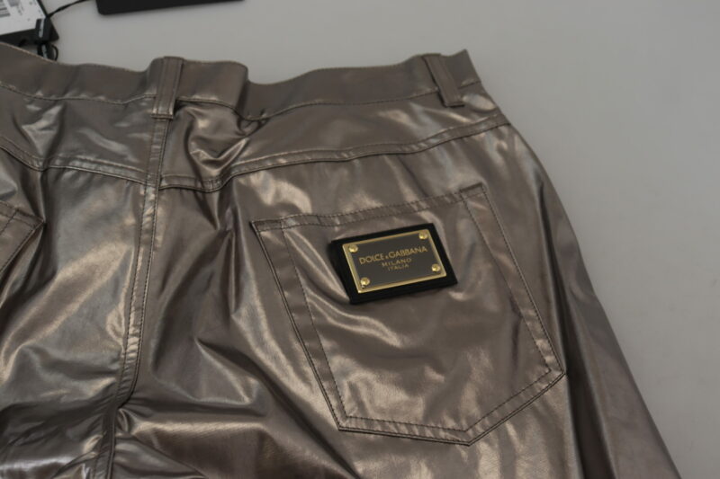Dolce & Gabbana Metallic Silver Casual Pants - Image 5