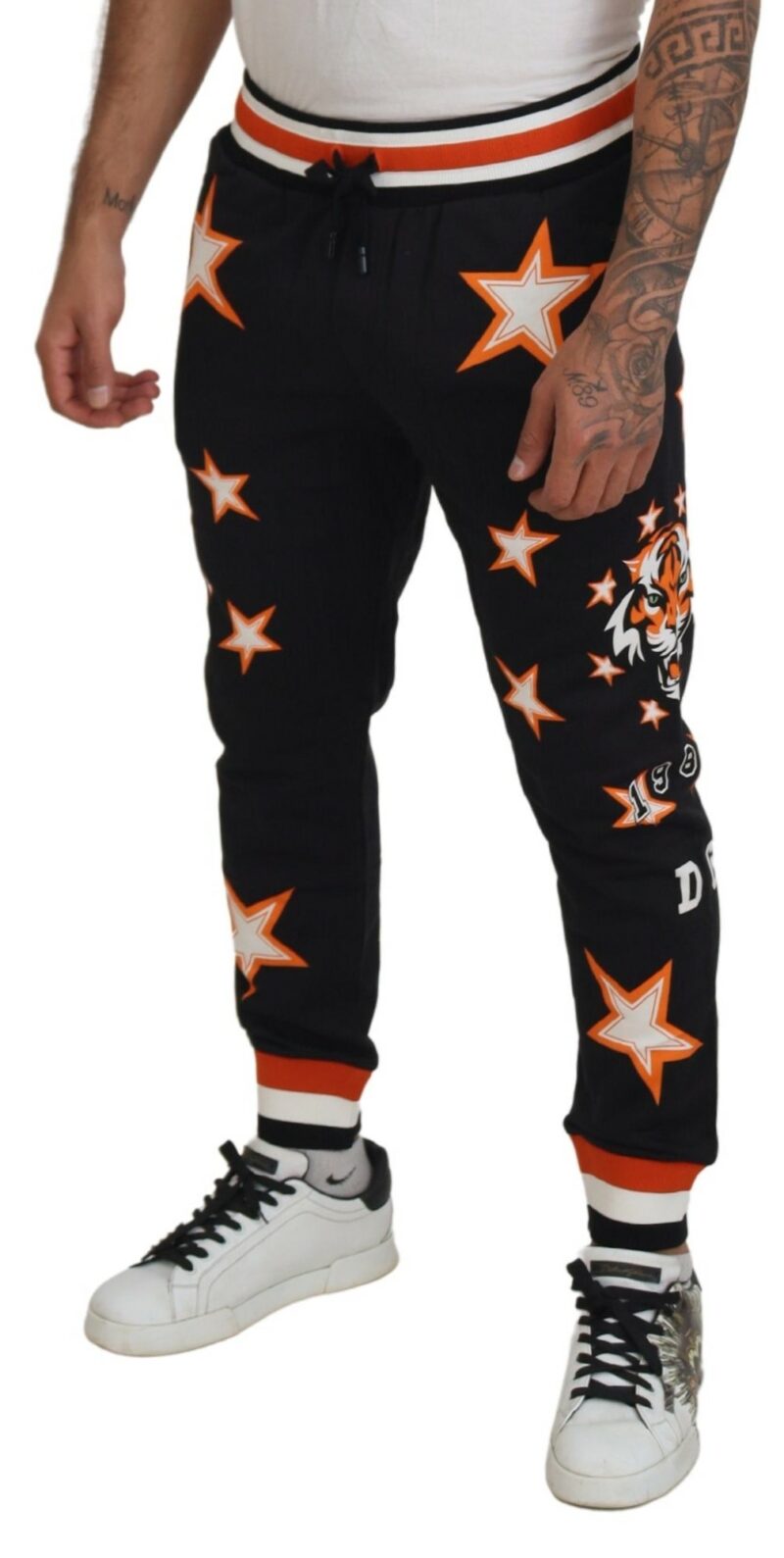 Dolce & Gabbana Elegant Black Star Casual Sweatpants - Image 2