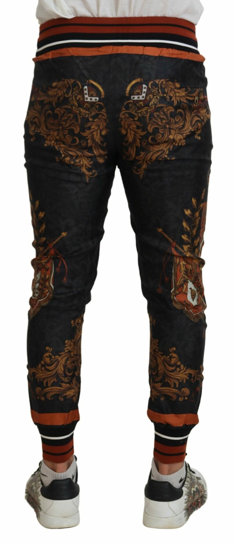 Dolce & Gabbana Baroque Crown Silk Sweatpants - Image 3