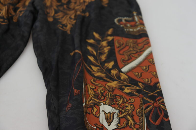 Dolce & Gabbana Baroque Crown Silk Sweatpants - Image 5