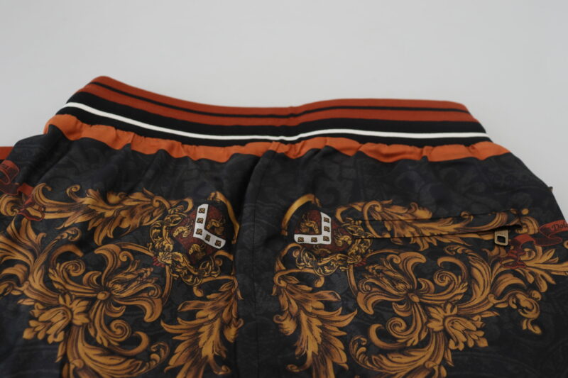 Dolce & Gabbana Baroque Crown Silk Sweatpants - Image 7