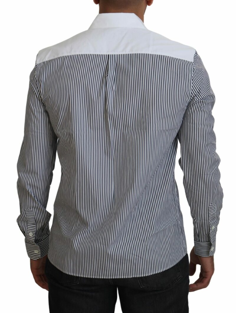 Dolce & Gabbana Slim Fit Striped Casual Shirt with Channel Motive - Image 2