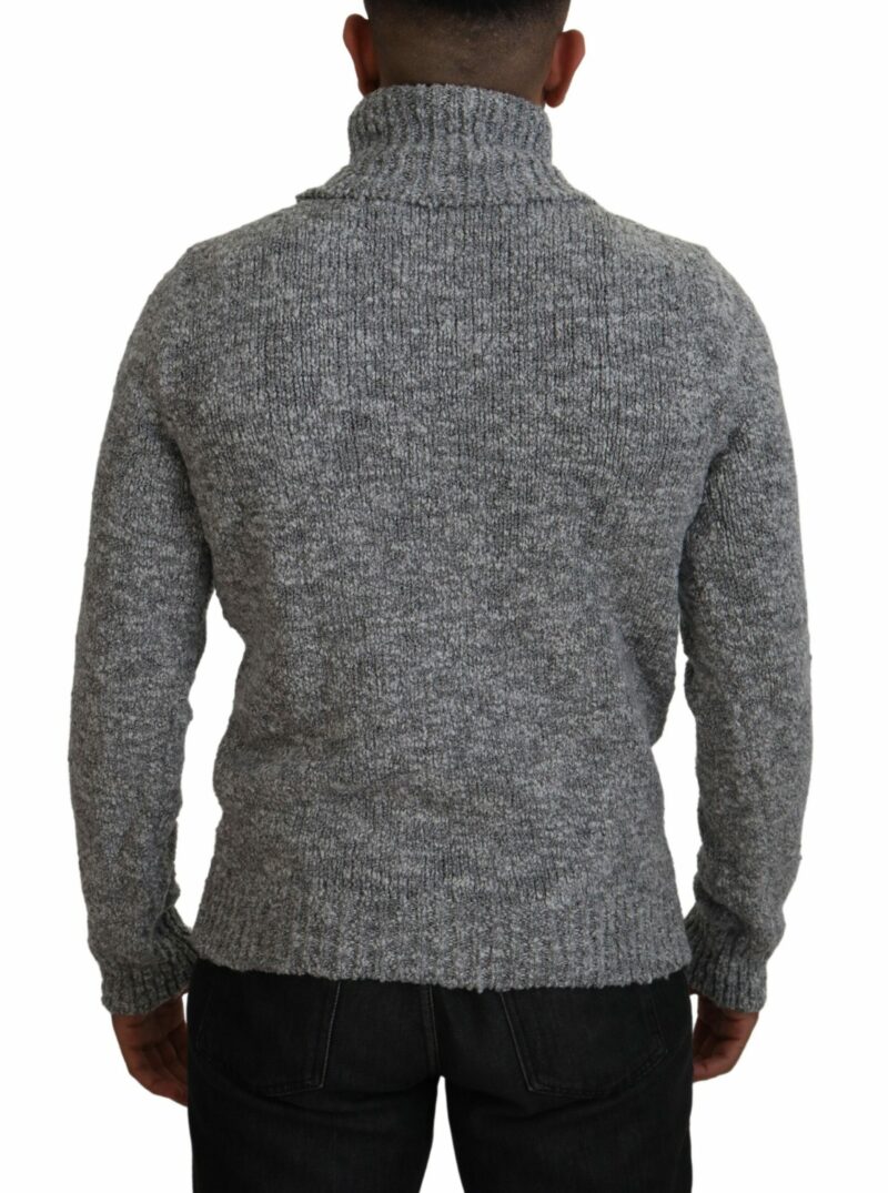 Dolce & Gabbana Elegant Gray Wool-Blend Turtleneck Sweater - Image 3