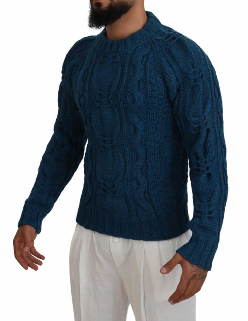 Dolce & Gabbana Elegant Blue Crewneck Sweater - Image 2