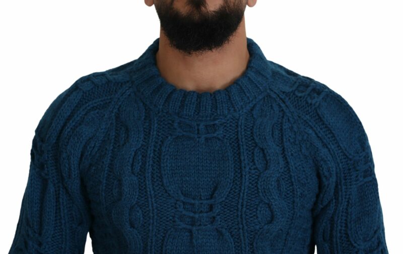 Dolce & Gabbana Elegant Blue Crewneck Sweater - Image 3