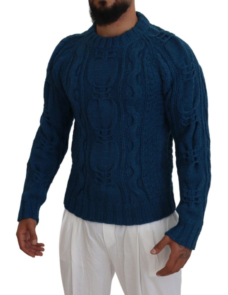 Dolce & Gabbana Elegant Blue Crewneck Sweater - Image 4