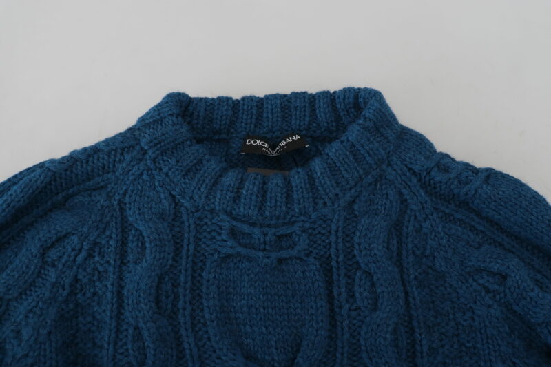 Dolce & Gabbana Elegant Blue Crewneck Sweater - Image 6
