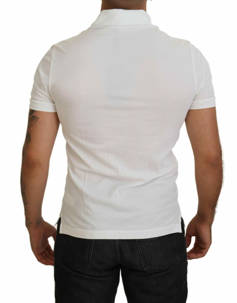 Dolce & Gabbana Elegant White Cotton Blend Polo - Image 3