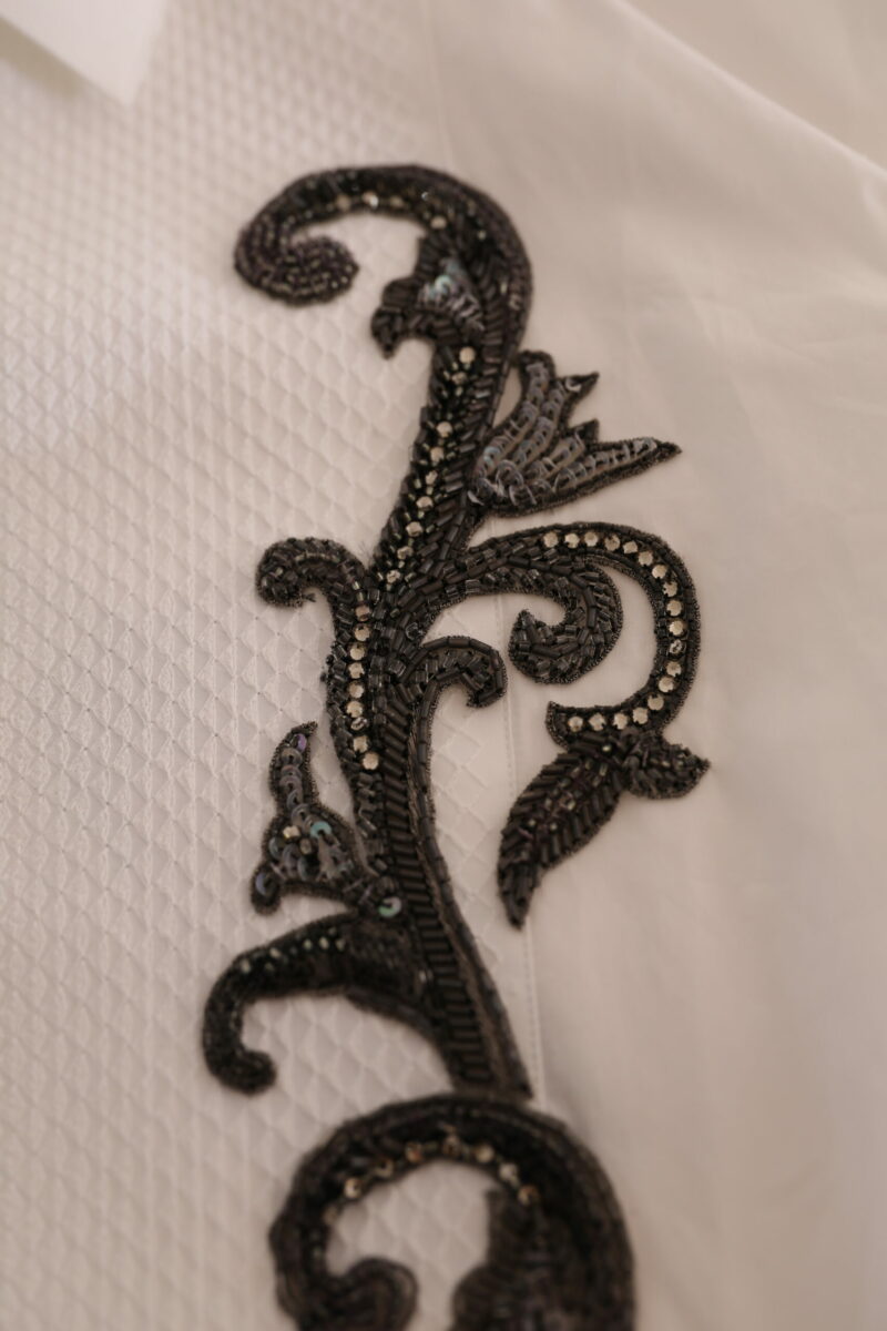 Dolce & Gabbana Italian Designer Slim Fit Tuxedo Shirt - Image 6