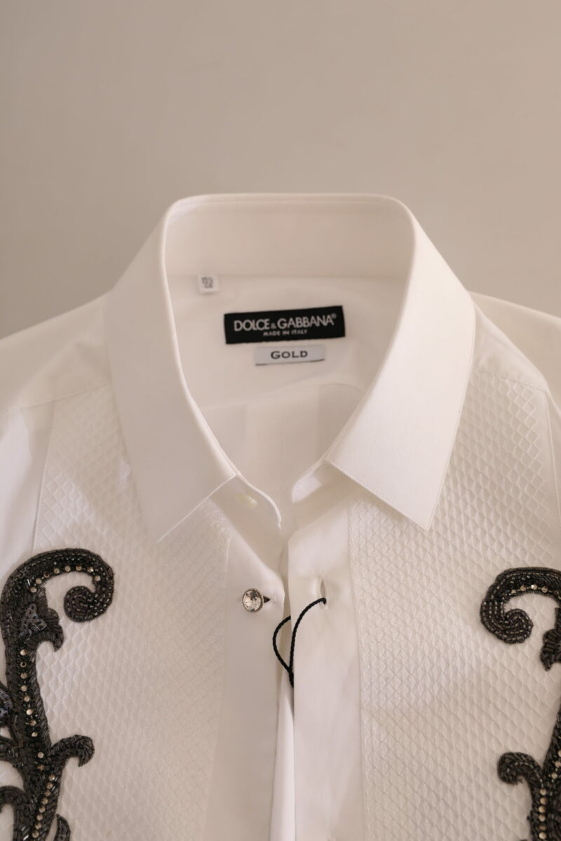 Dolce & Gabbana Italian Designer Slim Fit Tuxedo Shirt - Image 7