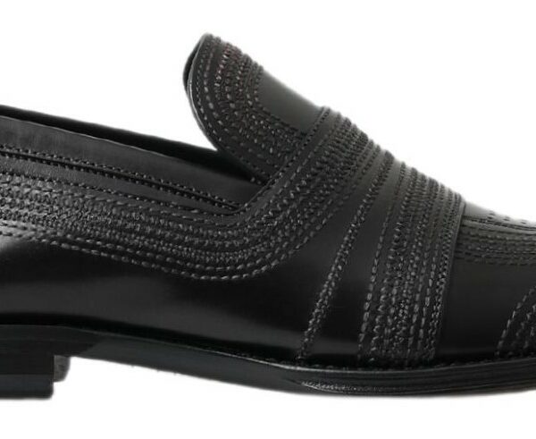 Dolce & Gabbana Elegant Black Leather Slipper Loafers