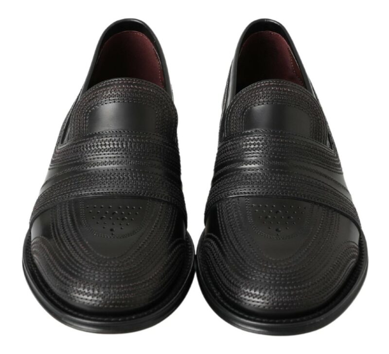 Dolce & Gabbana Elegant Black Leather Slipper Loafers - Image 5