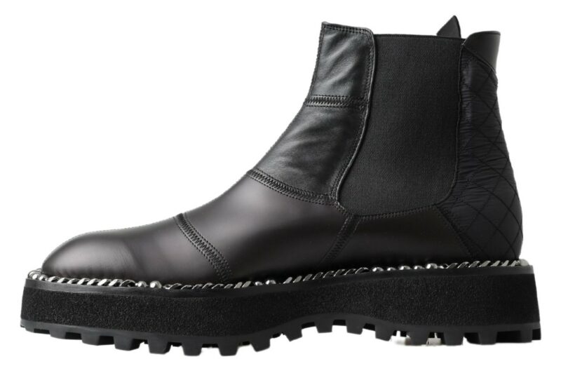 Dolce & Gabbana Elegant Black Ankle Stretch Slip On Boots - Image 2
