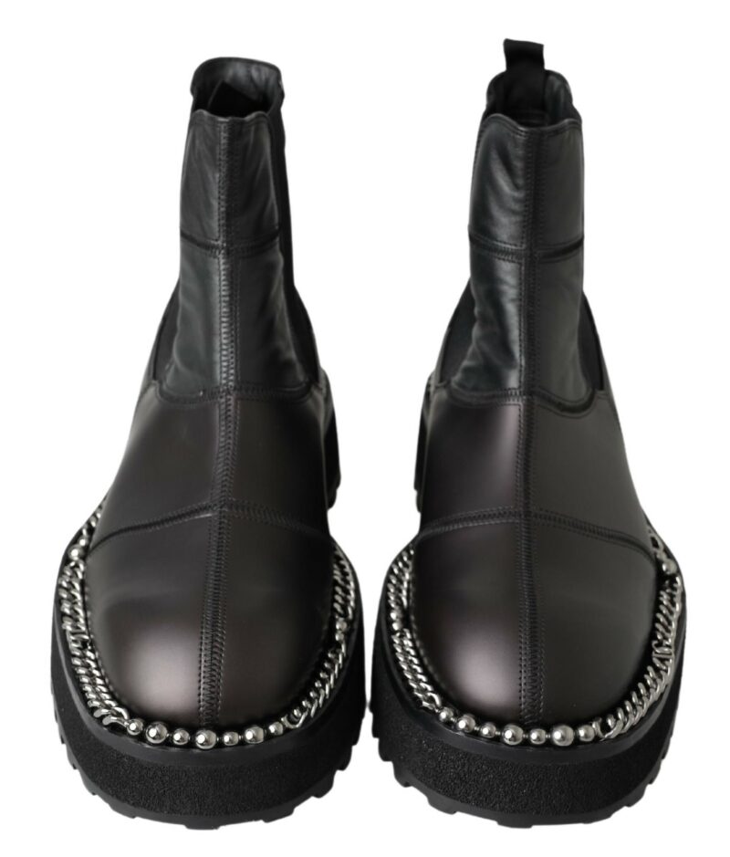 Dolce & Gabbana Elegant Black Ankle Stretch Slip On Boots - Image 5