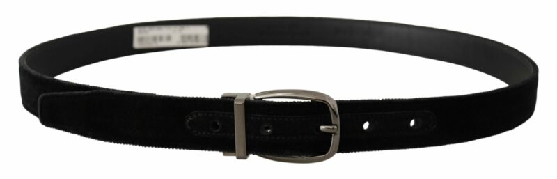 Dolce & Gabbana Elegant Black Velvet Designer Belt - Image 3