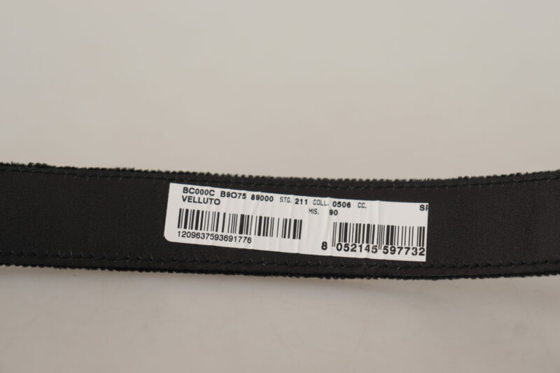 Dolce & Gabbana Elegant Black Velvet Designer Belt - Image 5