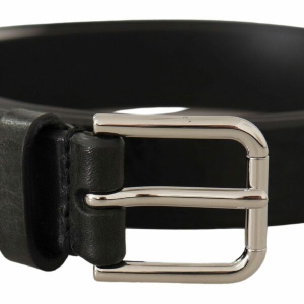 Dolce & Gabbana Elegant Black Leather Belt with Metal Buckle